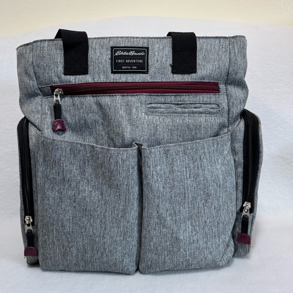 Eddie Bauer First Adventure Diaper Bag Tote - Heather Gray